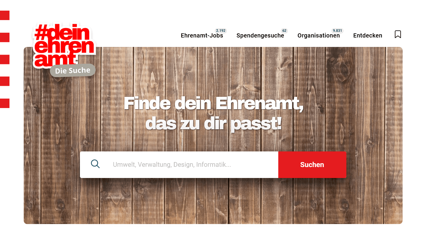 Screenshot Ehrenamtssuchmaschine Hessen