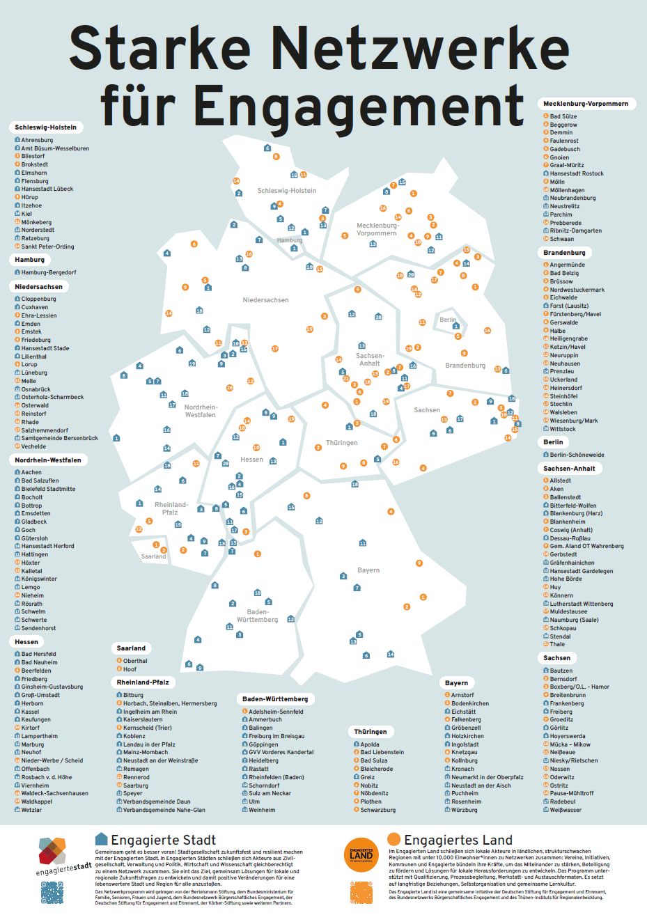 Abbildung der engagierte Stadt Land Karte