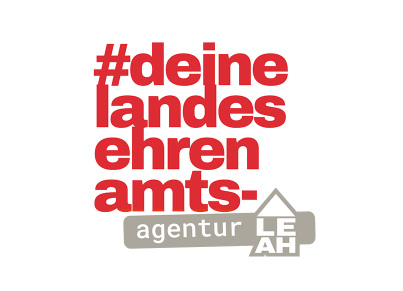 Logo der Landesehrenamtsagentur: #deinehrenamt Agentur LEAH