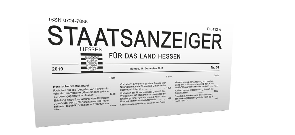 Screenshot des Staatsanzeiger Hessen